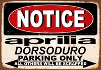 novelty sign notice aprilia dorsoduro parking only metal tin sign poster plaquevisit our store more products