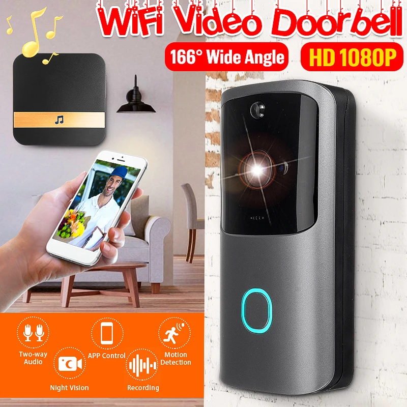 M10 видео дверной звонок беспроводной 720 P/15fps 100MP wifi XSH CAM/UBELL-APP Двусторонняя голосовая связь