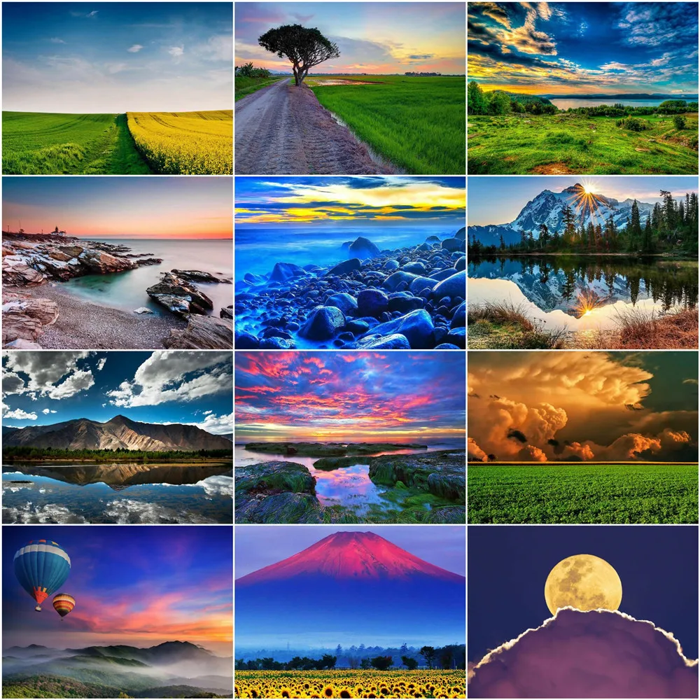 

Алмазная живопись AZQSD, натуральная мозаика, полная выкладка, домашнее украшение, вышивка стразами, ландшафт ручной работы