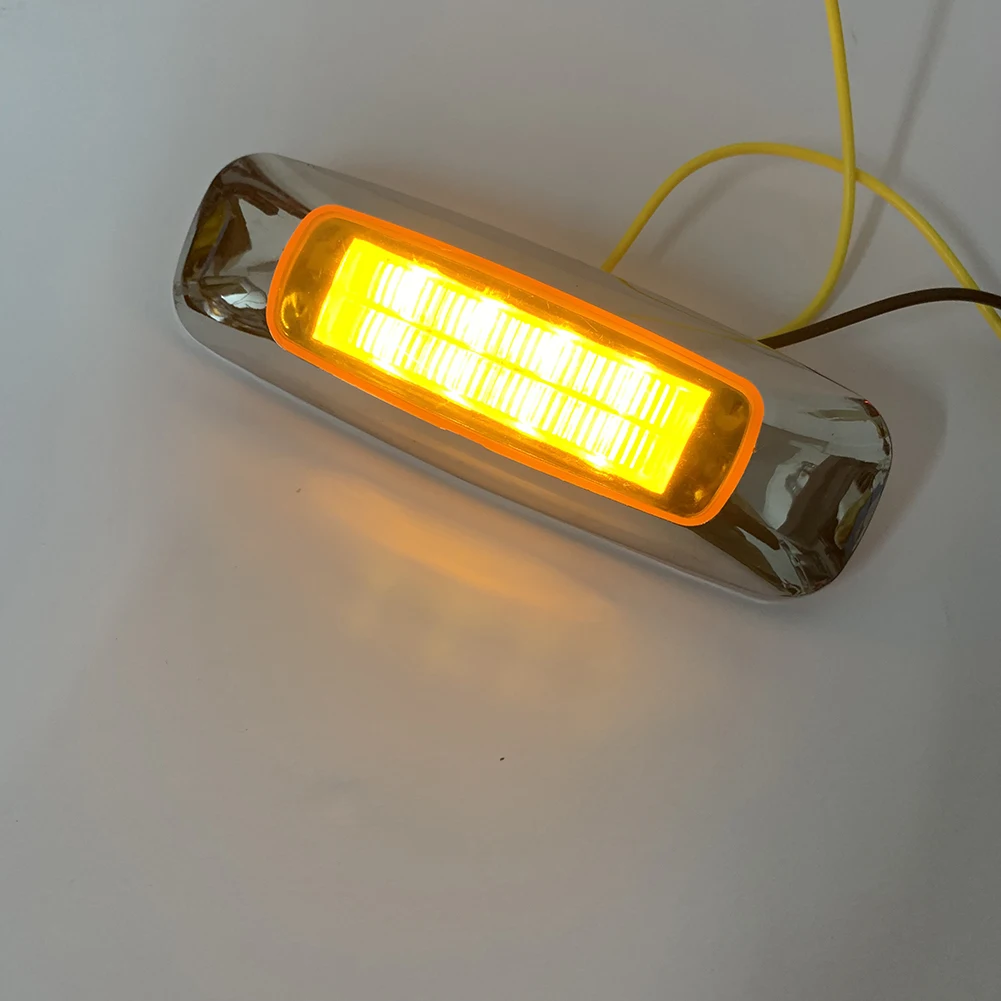

8led Side Taillights Side Marker Lights Electroplated 12v/24v Car External Lamp For Car Truck Sidemarker Lamps Car Accessories
