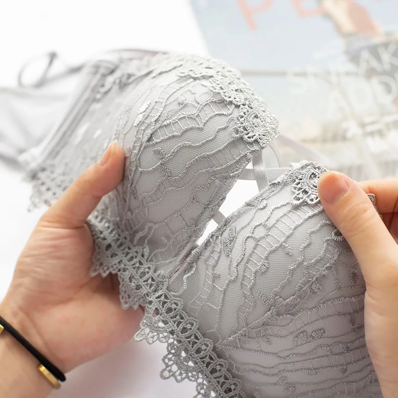 Женское модное серое сексуальное нижнее белье Roseheart цельные бюстгальтеры