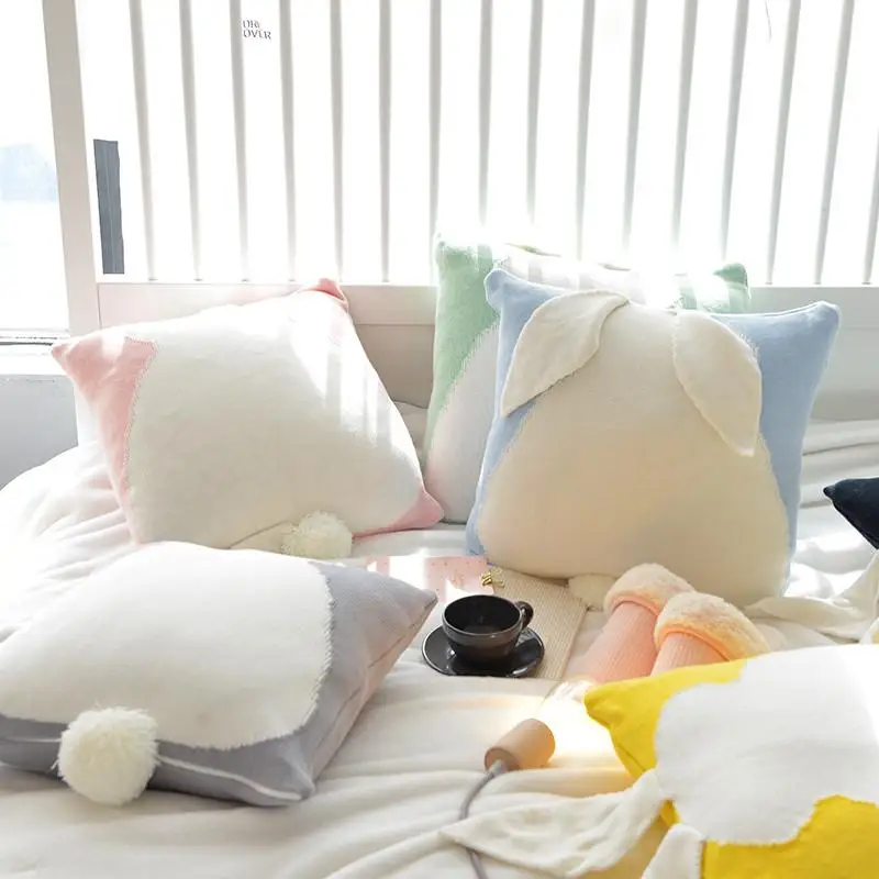 Декоративная наволочка с кроликом полиэстер/хлопок