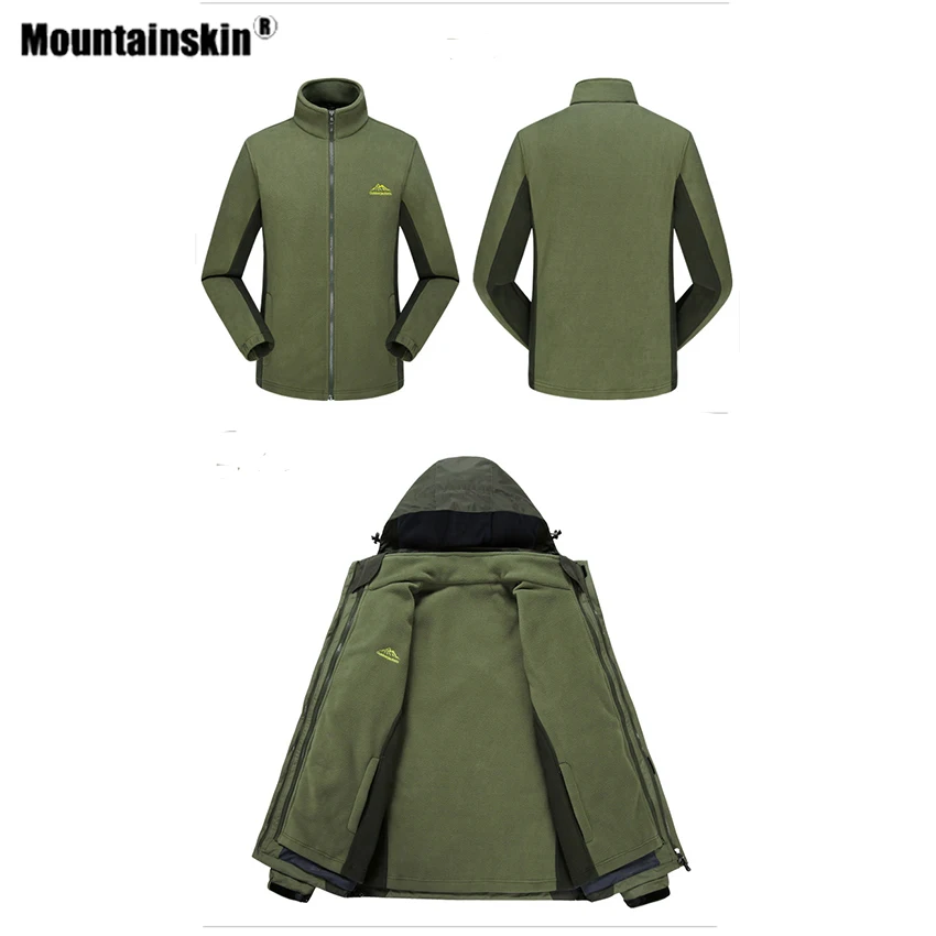 Mountainskin для мужчин и женщин зимние 2 шт. флисовые походные куртки спорта на