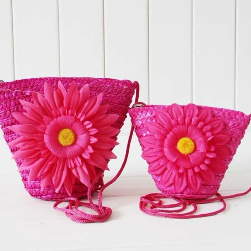 Женская плетеная пляжная соломенная сумка с принтом солнца|Сумки ручками| |