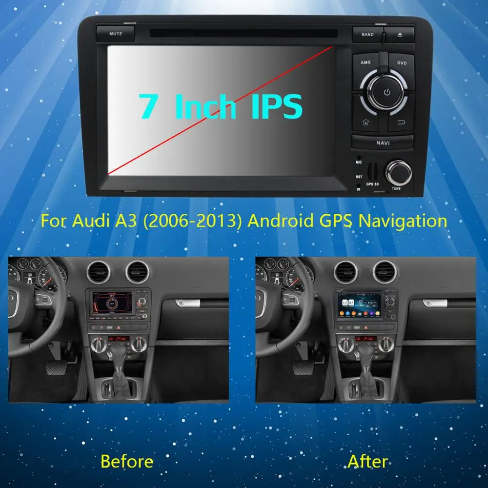 7 &quotIPS 8Core 4 Гб + 64 ГБ Android 9 0 автомобильный dvd-плеер для Audi A3 2004 2005 2006 2007 2008 2009 2010 2011 S3 DSP