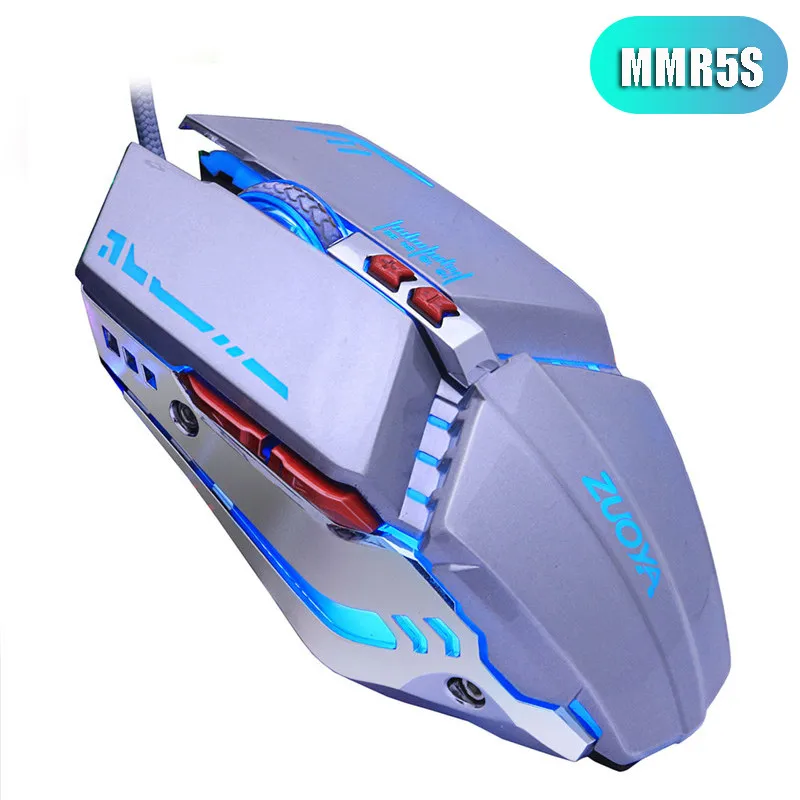 MMR5S gray ZUOYA игровая мышь USB Проводная оптика Micel светодиодный с подсветкой игра Mause для ПК ноутбука pro gamer - Цвет: MMR5S gray