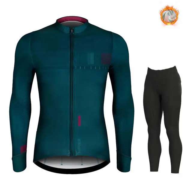 cycling jersey set 8 Зимний шерстяной костюм для велоспорта, мужской костюм для велоспорта, уличная спортивная одежда, форма для горного велосипеда, комплект для триатлона, гобайка - Цвет: cycling jersey set 8