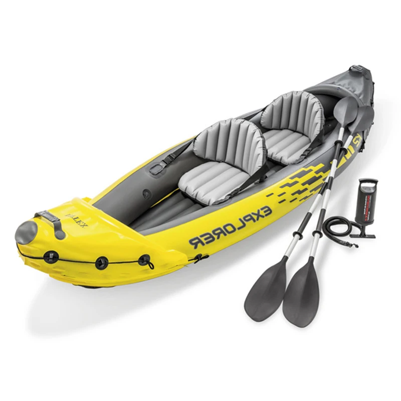 INTEX Explorer K2 надувной каяк для 2 человек лодка из ПВХ динги плот с алюминиевыми