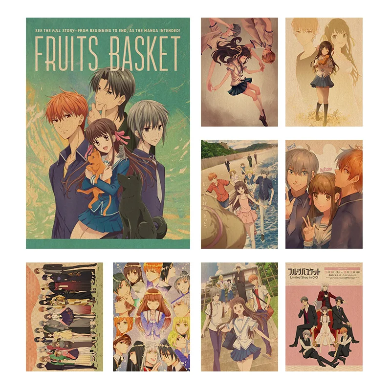

Vintage Fruits Basket Anime Poster Wall Art Canvas Painting Mural Picture Living Room Bedroom Home Decoration