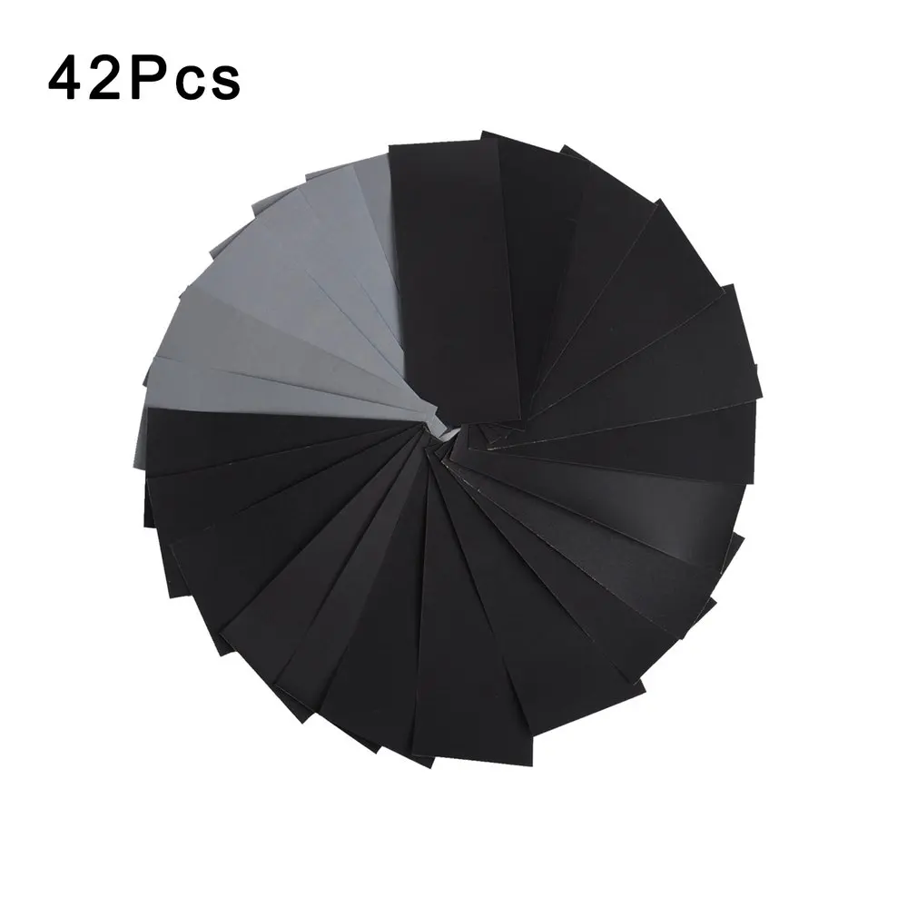 

42Pcs 120 To 3000 Assorted Grit Sandpaper For Wood Furniture Finishing Metal Sanding Automotive Polishing Dry Or Wet Sanding