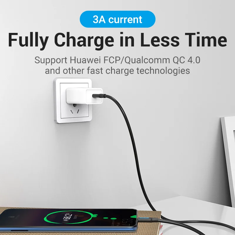 Vention USB C к Type кабель для MacBook Air 13 PD 60 Вт Быстрая зарядка 4 0 быстрой зарядки