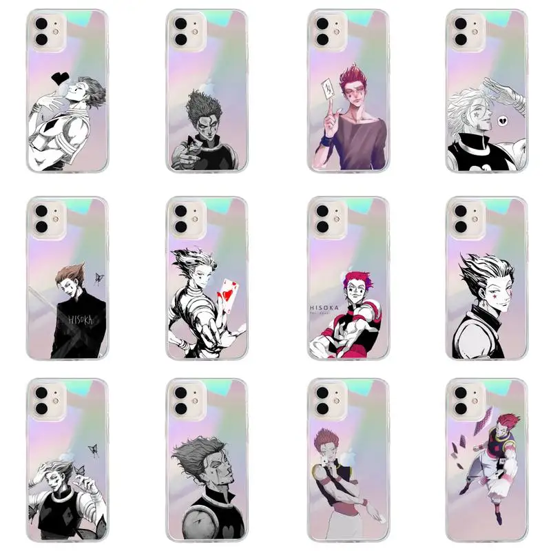 

hunter x hunter Phone Case for iPhone huawei P 7 8 9 11 12 10 30 40 S X XS XR MINI Pro Max Plus laser Transparent Glitter
