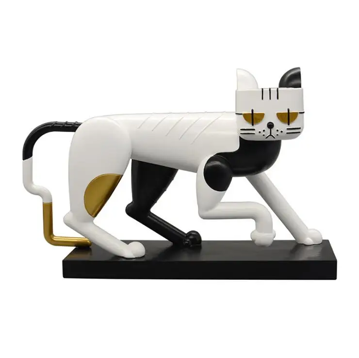 

Nordic Animal Abstract Cat Resin Ornaments Home decor Living room Table Sculpture Crafts Bookcase Desk Figurines Decoration
