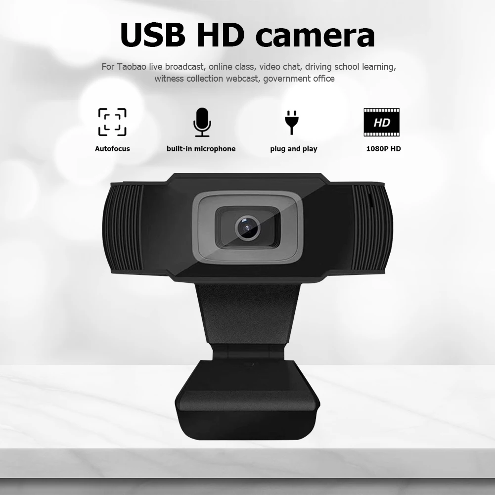 

HD Webcam Auto Focus USB Plug N Play 0.3MP 1MP 2MP Web Cameras with Microphone for Household Computer Accessories