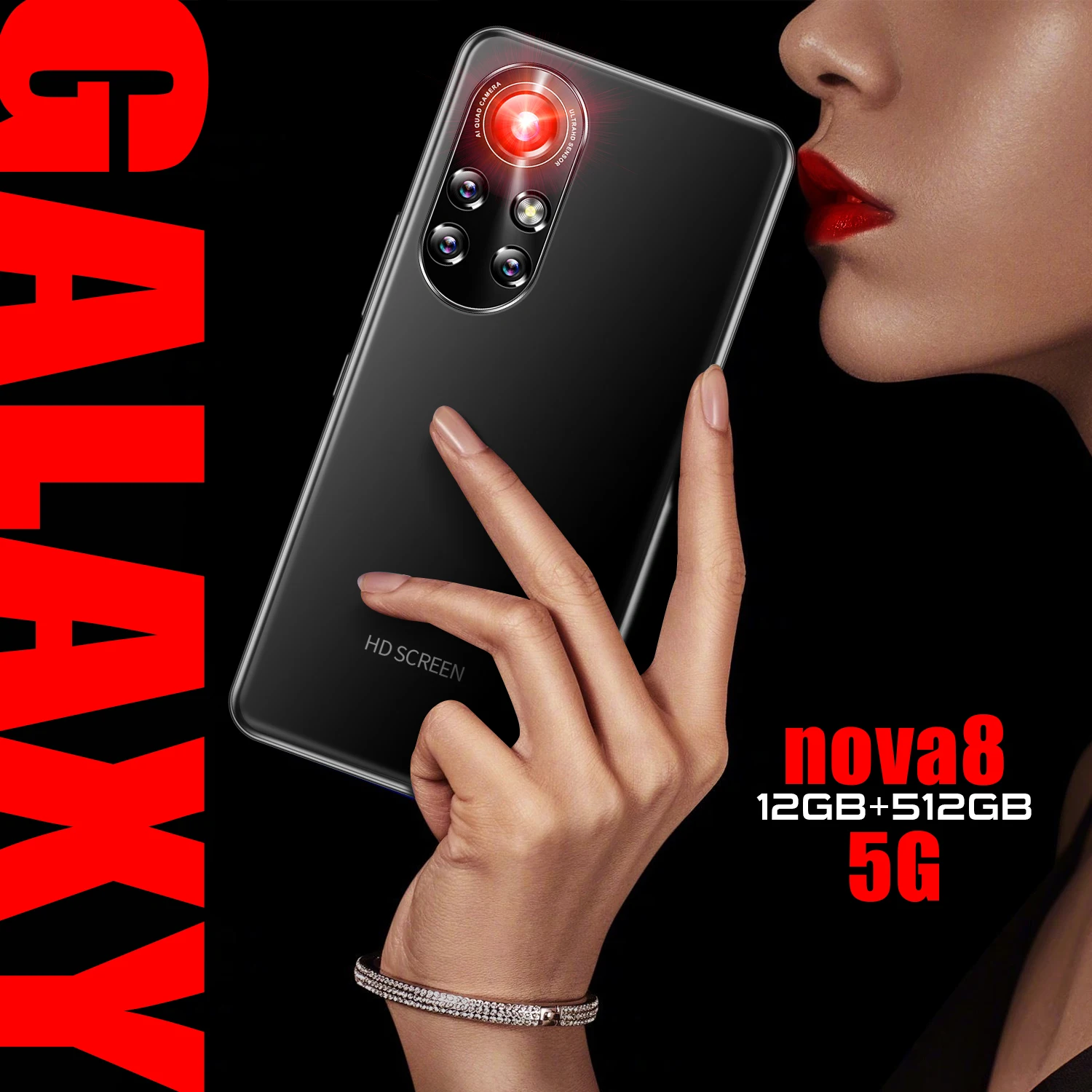 

6.8 Inch Smartphone Nova8 Pro 12G 512GB 24MP+48MP Android 11 6500mAh Ten Core Really MTK6889 4G 5G Dual SIM Global Version