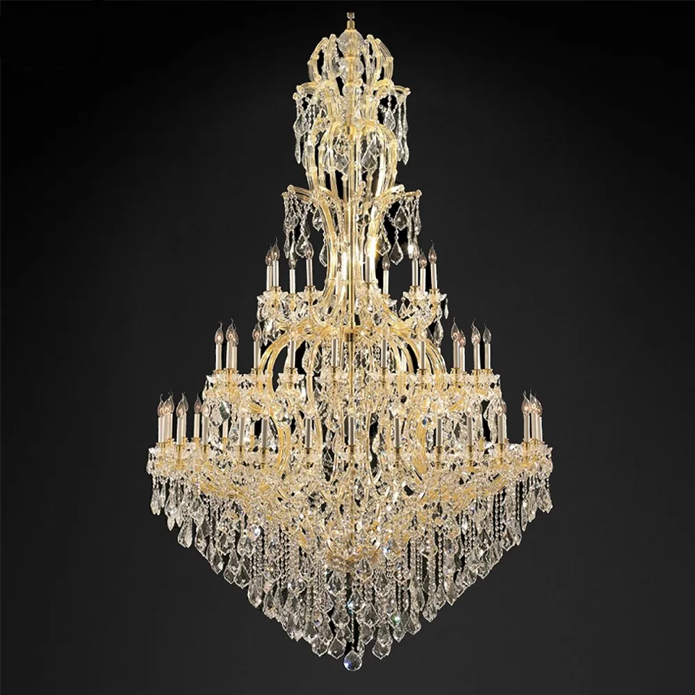 Maria Theresa Classic Chandelier Lighting LED Luxury Empire Clear Crystal Lobby Chandelier Lamp Living Room Large Light Fixture