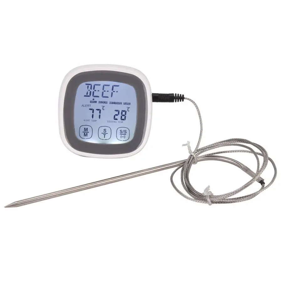 

Screen Kitchen Cooking Digital Food Meat Thermometer Timer Tool with Probe thermometer for home