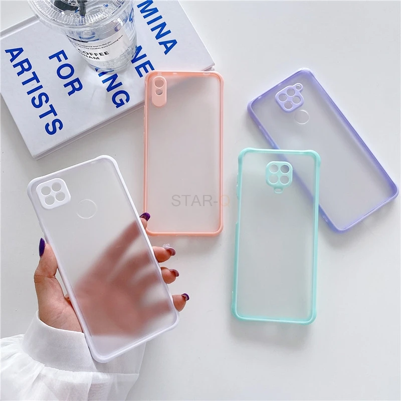 airbag shockproof matte silicone hard phone case for xiaomi redmi note 9 8 10 pro redmi 9 9a 9c poco x3 pro nfc 9at back cover free global shipping