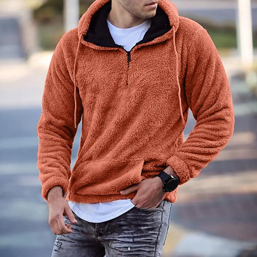 Мужской свитер пушистый с длинным рукавом приталенный силуэт Универсальный