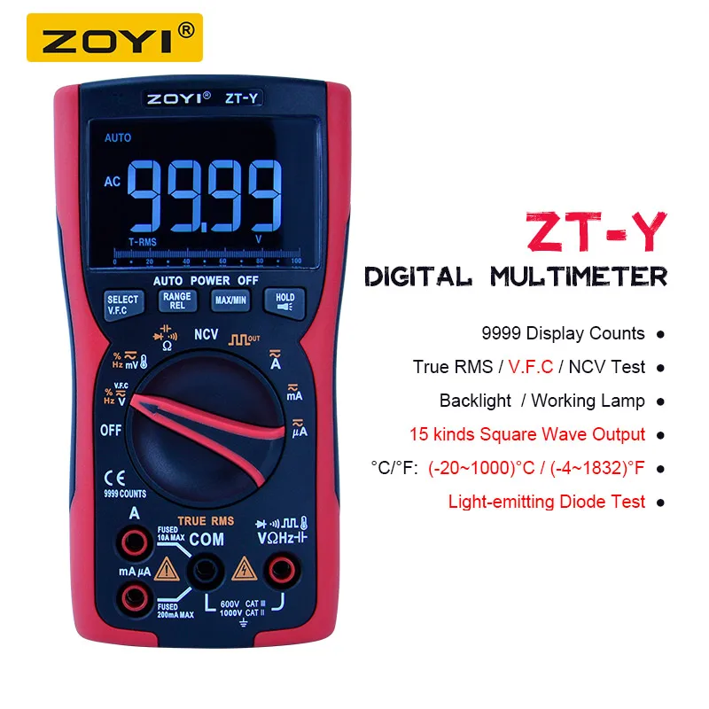 Цифровой мультиметр ZOYI NCV 9999 отсчетов автоматический выбор диапазона измеритель