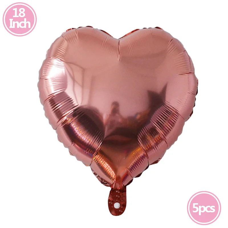 5pcs 18inch Счастливый год фольгированные воздушные шарики с буквами и цифрами рождественские украшения для дома вечерние воздушные шары из розового золота новогодний декор - Цвет: 5pcs 18inch