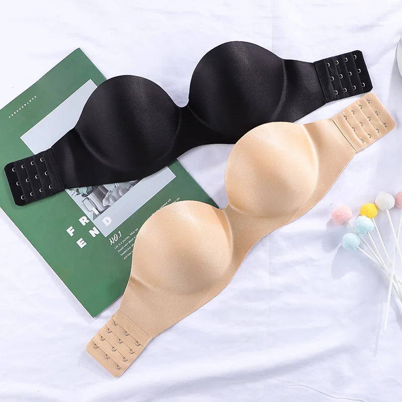 

Sexy Push Up Strapless Bra Gathering Invisible Bras Bralette Underwear 1/2 Cup Band Women Wedding Brassiere Beauty Back Bras
