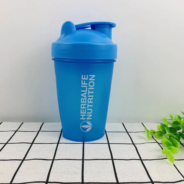Высокий набор-Herbalife шатающийся стакан пункт молочного встряхивания Протеиновой порошковой чашки с мячом УФ печати смешивая чашка - Цвет: Синий