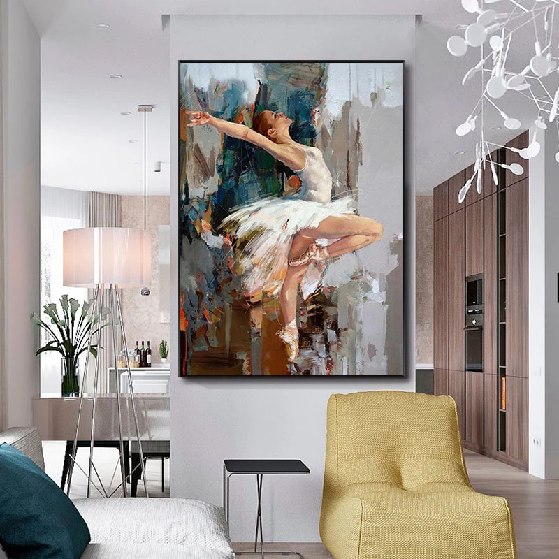 

Graffiti Oil Dancing Ballet Girls Artwork Wall Art Canvas Painting Cuadros Poster and Prints for Living Room Decoration Picture
