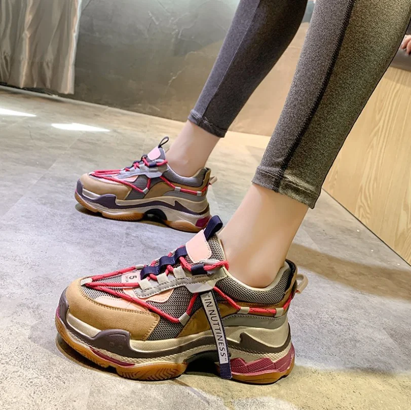 

2021 Spring and summer new daddy shoes increase casual sports shoes all-match