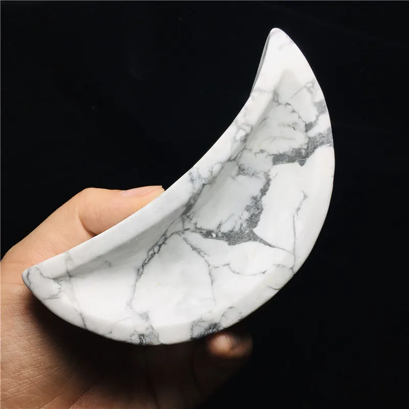 Натуральная резная чаша Howlite в форме сердца исцеляющая Хрустальная тарелка Луны