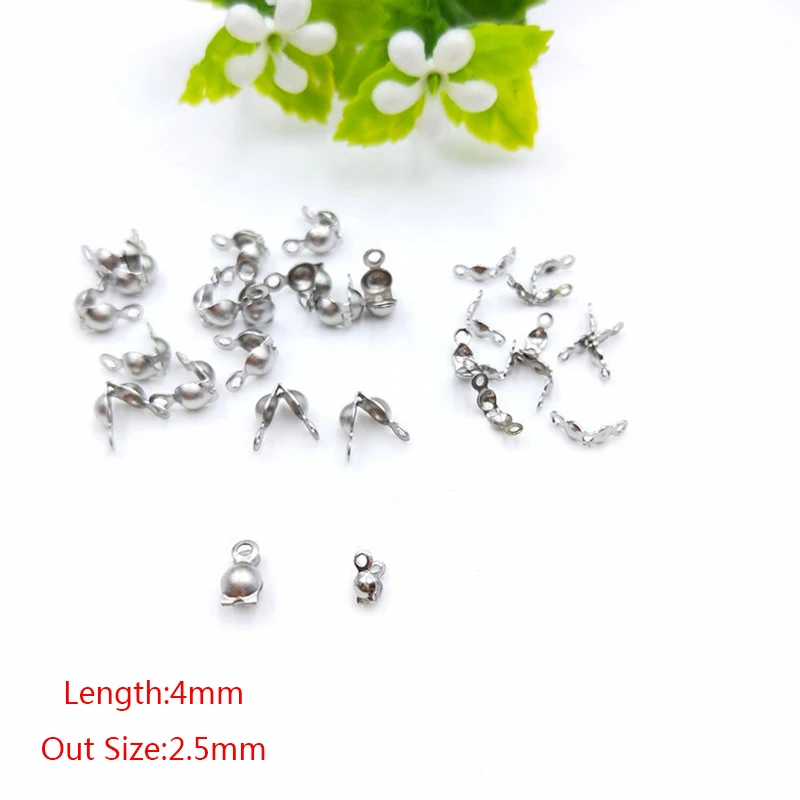 Steel color 4x2.5mm 50 шт./лот, 8x4 мм, 4x2,5 мм, бусины из нержавеющей стали, Шариковая цепь, коннектор, Концевая застежка для DIY, ожерелье, браслеты, изготовление ювелирных изделий - Цвет: Steel color 4x2.5mm