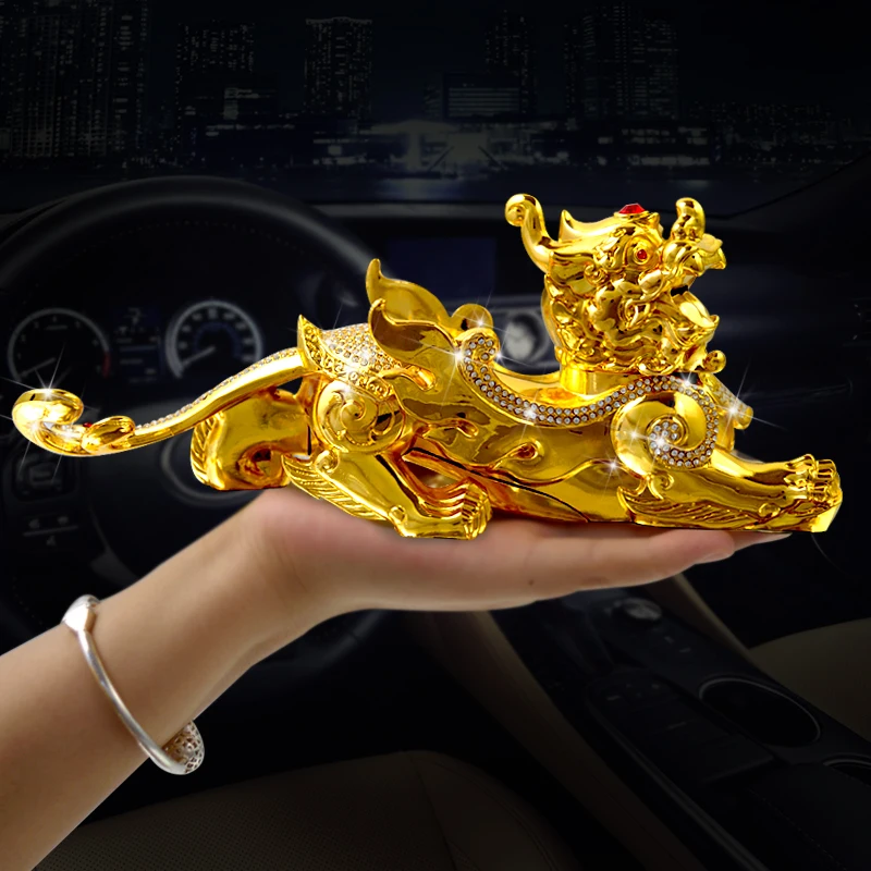 

HOME OFFICE SHOP CAR TOP Efficacious Talisman Protection # Money Drawing GOOD LUCK gold PI XIU Mythical dragon FENG SHUI statue