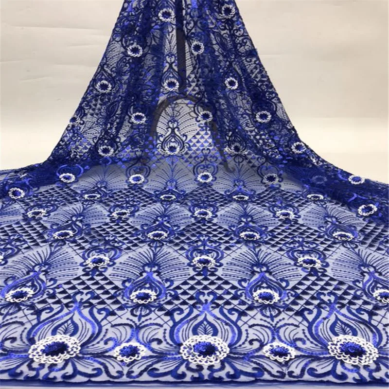 Embroidery African French Tulle Lace with 3d sequins Luxury glitter Fabrics for Women Dresses Fabric | Дом и сад