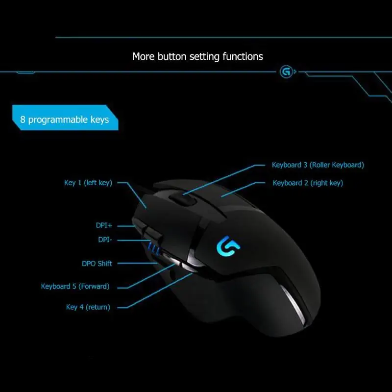Logitech G402 Hyperion Fury FPS Gaming Mouse with 4000DPI High Speed Fusion Engine 32-BIT ARM Processor Support Windows 10 8 7