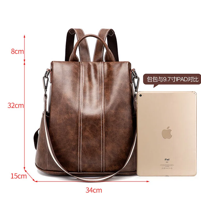 

Vintage Backpack Female Pu Leather Bag Women's Backpack Fashion School Bag for Girls High Quality Leisure Shoulder Bag ZY288