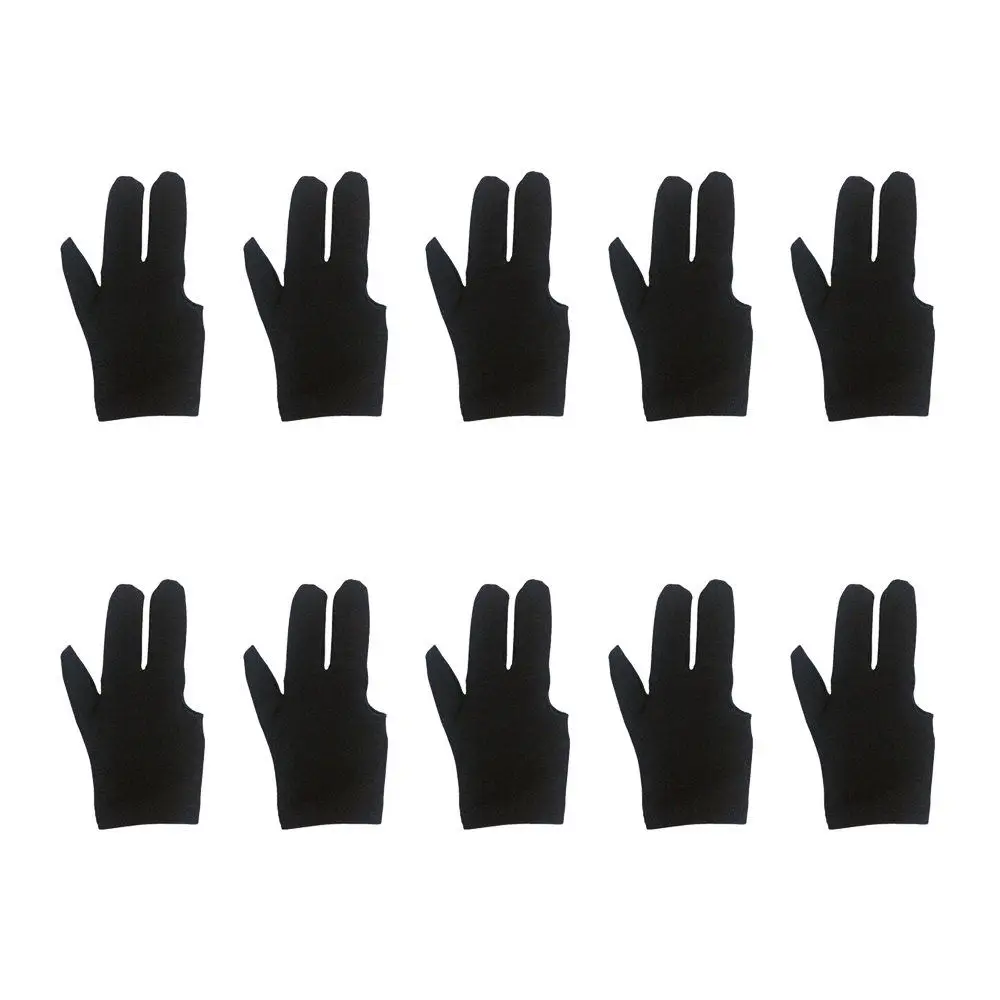 10 шт. гладкие перчатки для бильярда с тремя пальцами|Аксессуары снукера и