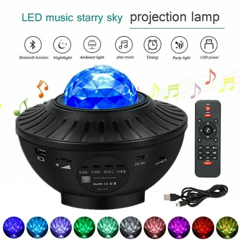 

Colorful Starry Projector Light Sky Galaxy Bluetooth USB Voice Control Music Player StarLED Night Light Romantic Projection Lamp