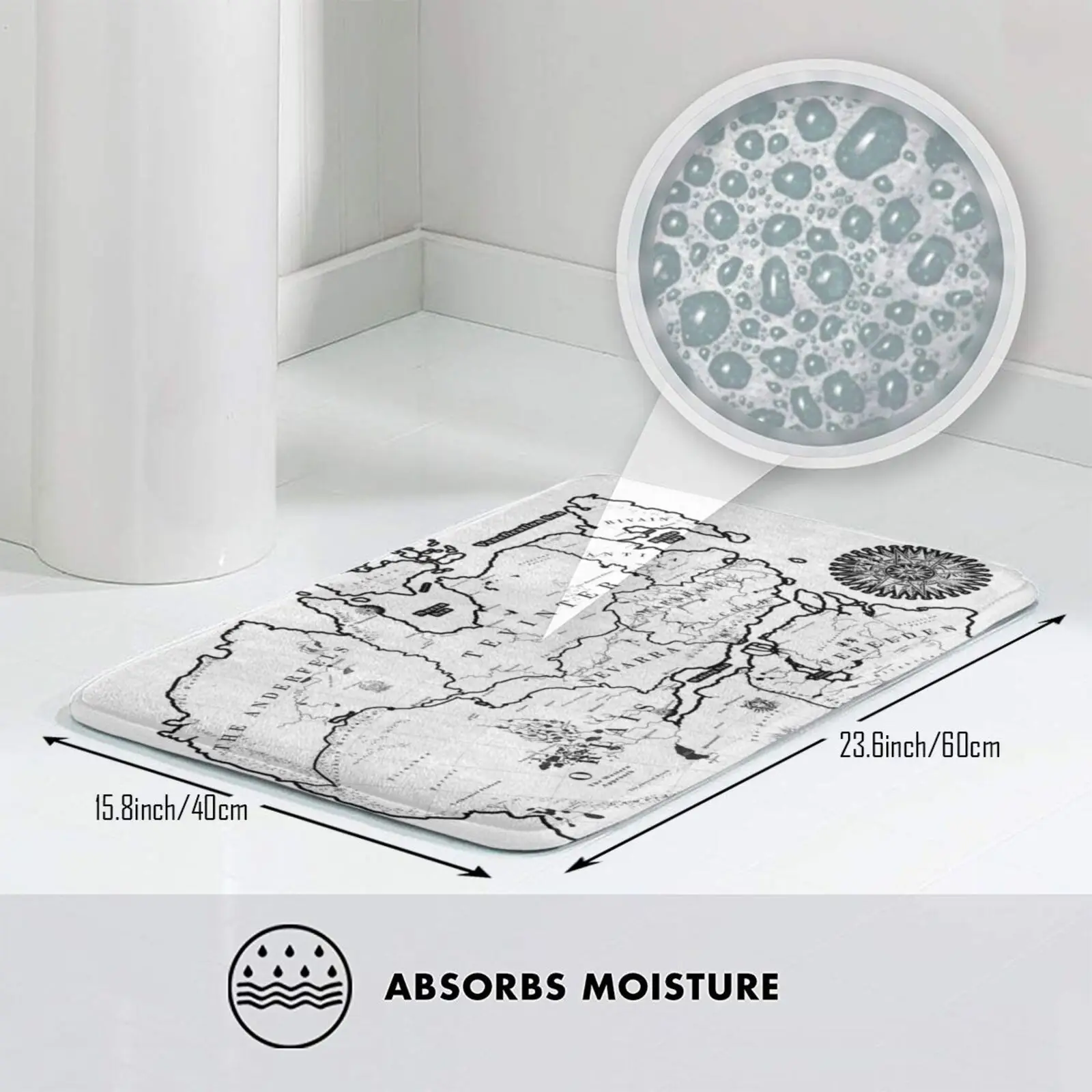 Коврик с картой Thedas нескользящий коврик для входной двери в спальню изображением