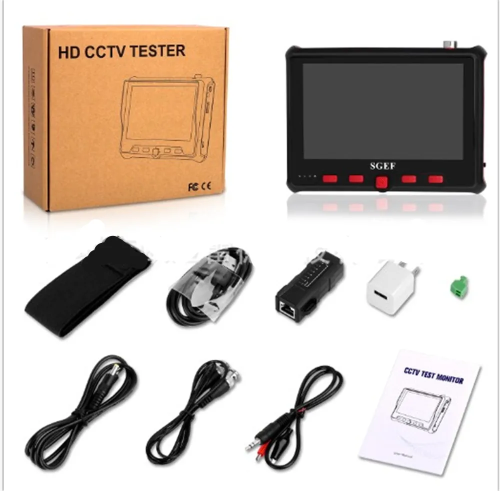 4.3 Inch HD CCTV Tester Monitor CVBS AHD CVI TVI Camera 8MP 5MP 2MP 720P UTP Cable PTZ UTC | Безопасность и защита