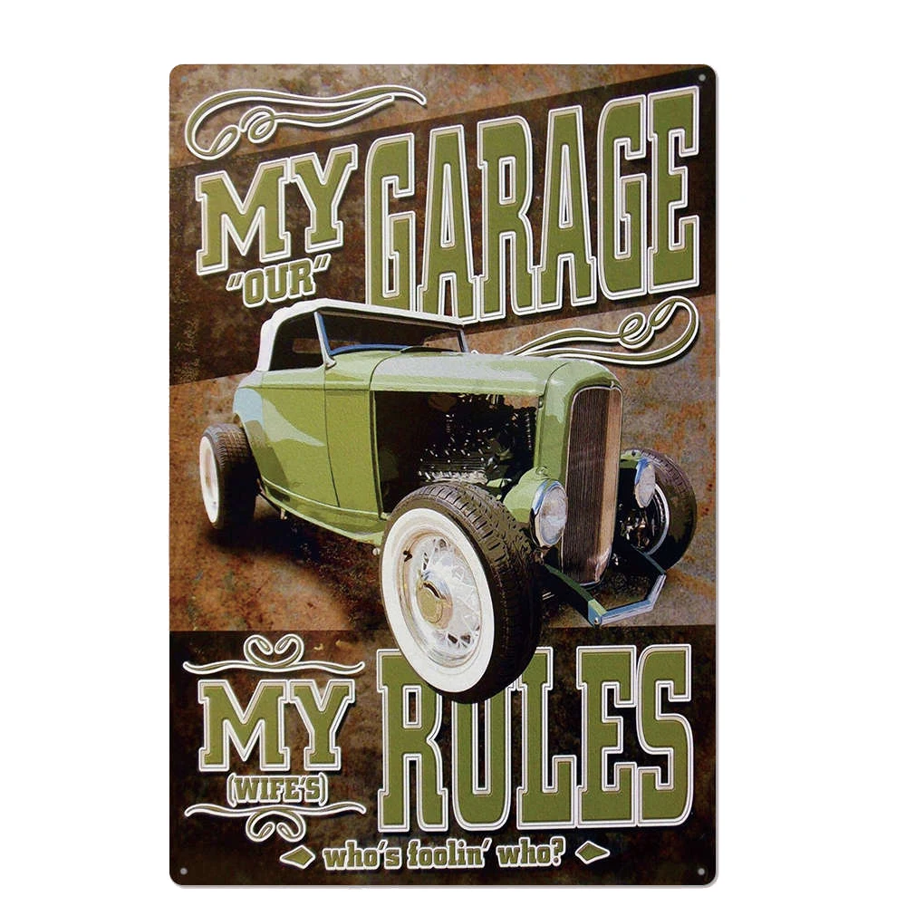 Плакат гаража таблички обслуживание Оловянная табличка знак ремонт стен механик