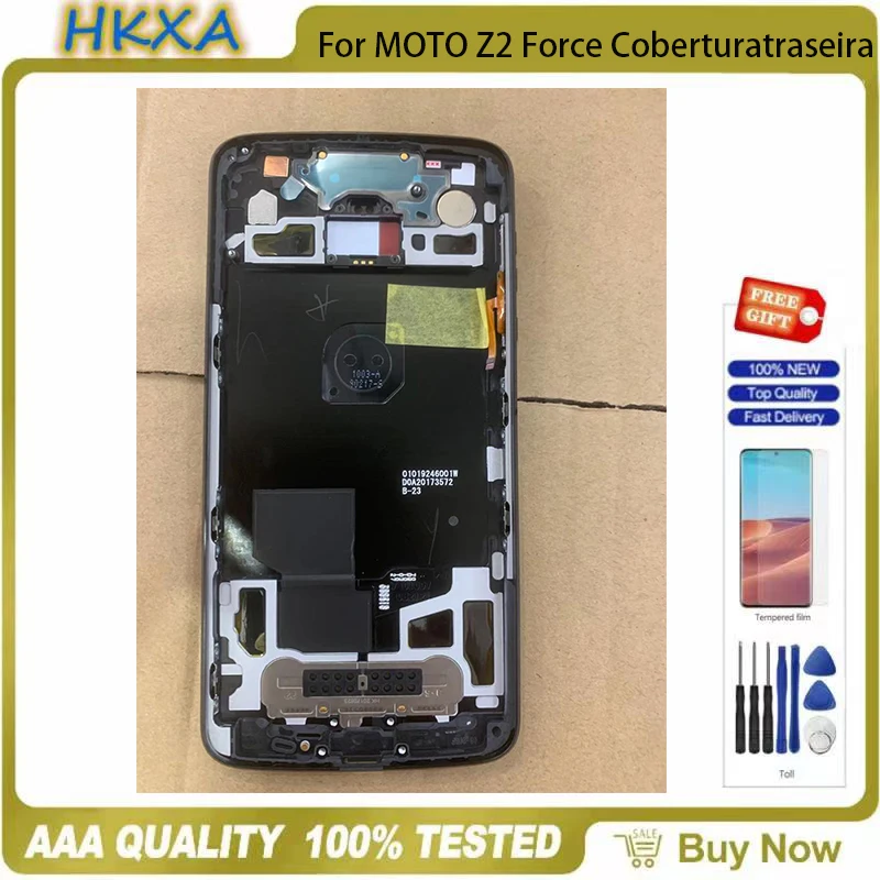 

Для Motorola Moto Z2 Force Металлическая задняя крышка батарейного отсека Корпус задняя крышка Корпус Запасные части + кнопки + объектив камеры для