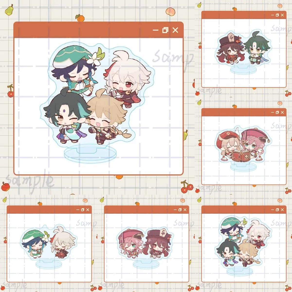 

Game Genshin Impact Acrylic Stand Figure Two Guys Couple Raiden Shogun Zhongli Keychian Model Plate Desk Collection Fans Gifts
