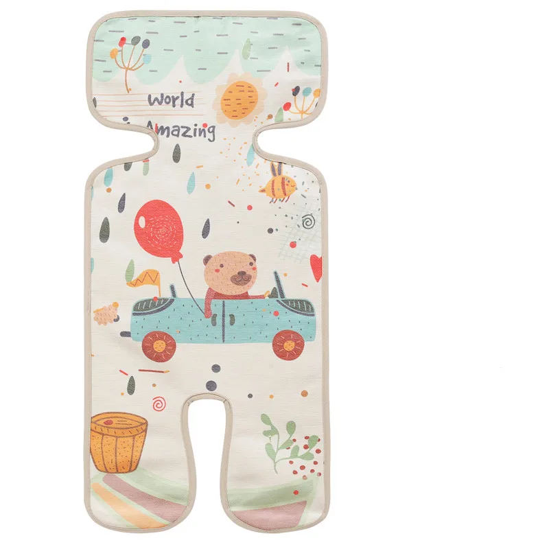 

Cute Cartoon Pattern Baby Stroller Cushion Foldable Summer Pushchair Cushion Baby Dining Mat Chair Accessories Stroller Seat 1pc