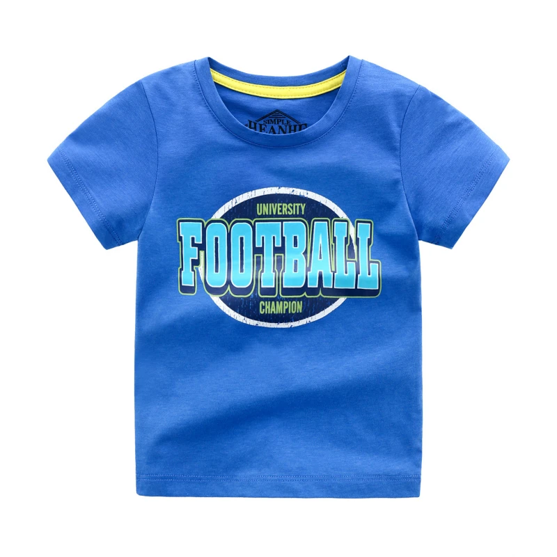 Детская футболка с короткими рукавами хлопковая Футболка буквенным принтом для