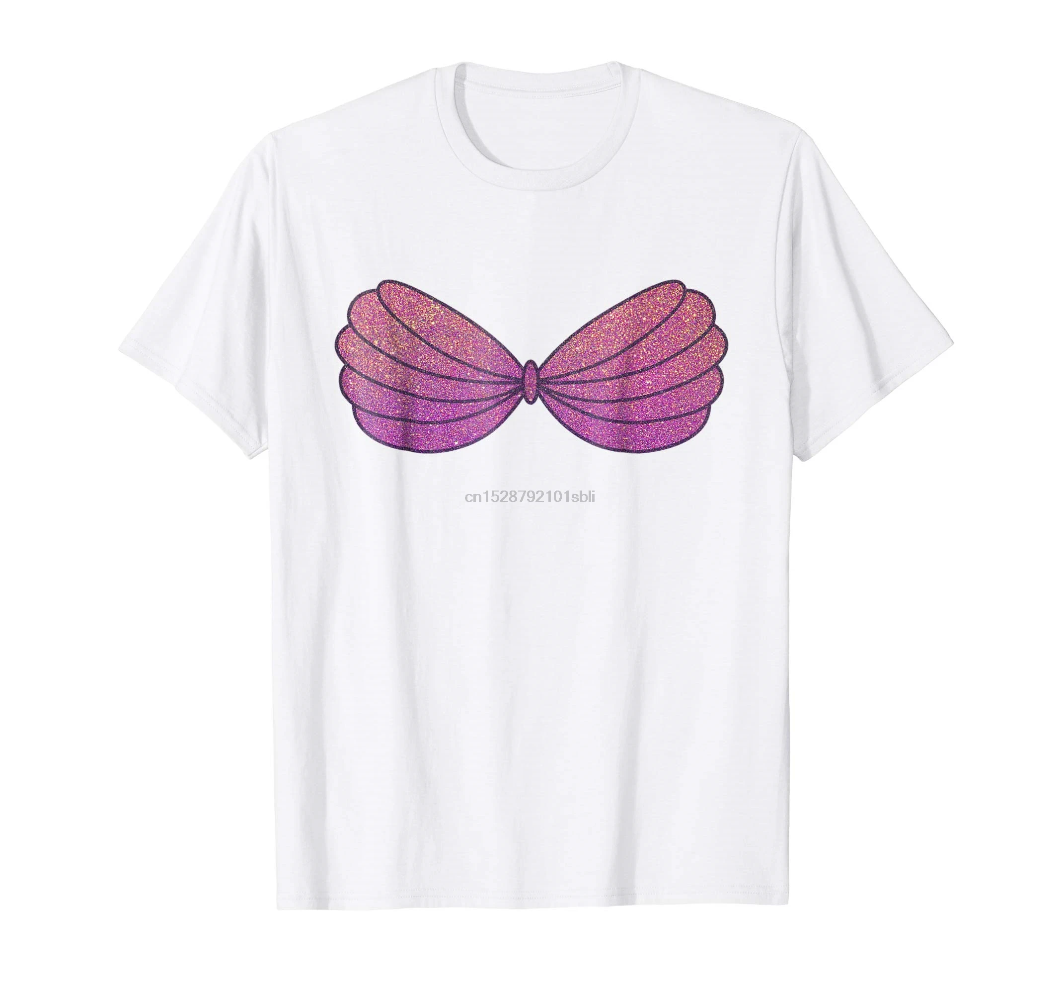 2019 модная мужская футболка Русалка Розовый Фиолетовый бюстгальтер с ракуш...