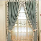 Вышитая Простая Современная Высококачественная кружевная занавеска, штора для гостиной в средиземноморском стиле, тюль E151