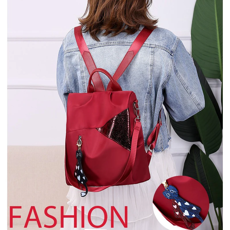 WEIXIER/модные рюкзаки для женщин водонепроницаемый красный рюкзак из ткани Оксфорд