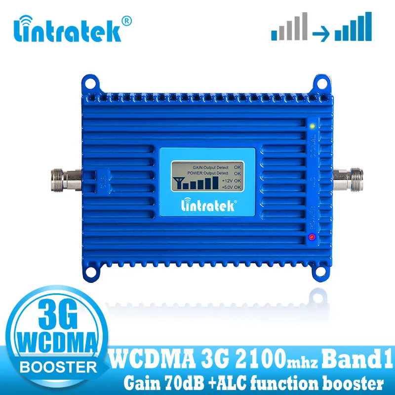 Lintratek усиление 70dB 2100 (LTE Band 1) UMTS Мобильный усилитель сигнала 3G (HSPA) WCDMA 2100MHz сотовый