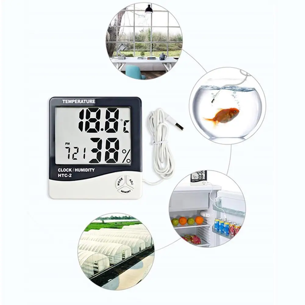 htc 2 precision thermometer indoor and outdoor digital display electronic temperature and humidity meter free global shipping