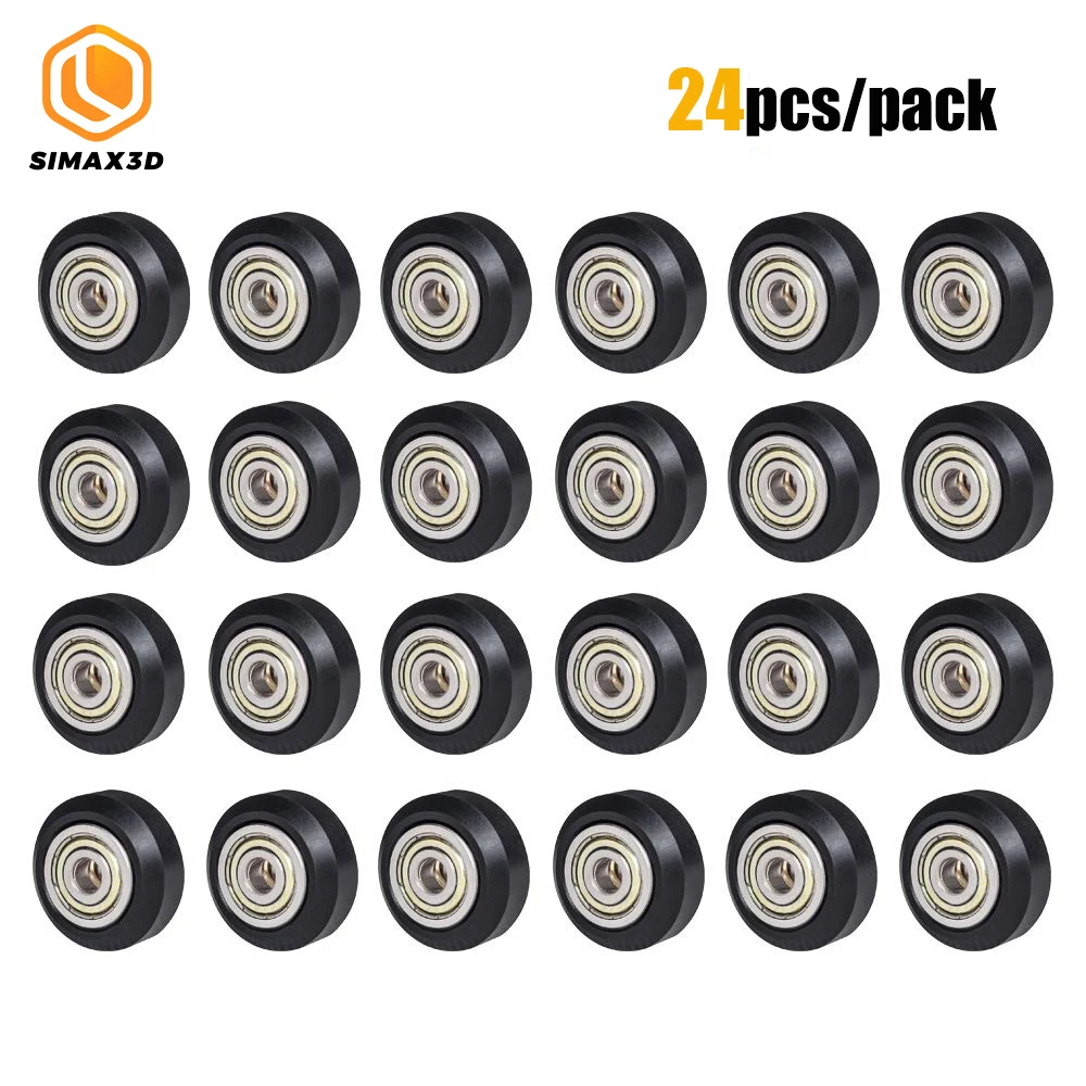 

12/24pcs CNC Openbuilds Plastic POM Wheel with 625zz Idler Pulley Gear Passive Round/V-Slot Perlin Pulley Wheel for CR10 Ender 3